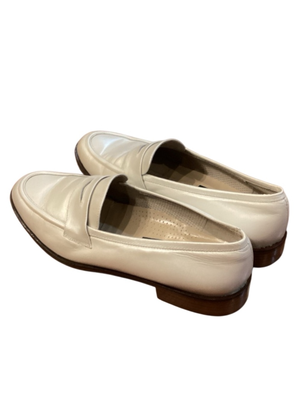 Amalfi Made in Italy Pearl white leather penny loafers size 8.5 - Picture 7 of 9